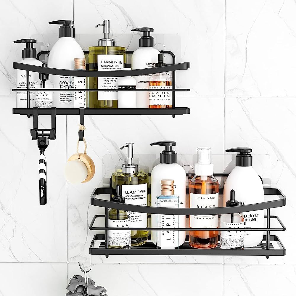 ODesign Shower Caddy Storage with Removable 4 Hooks Adhesive Shower Shelf Basket No Drilling Rust... | Amazon (US)