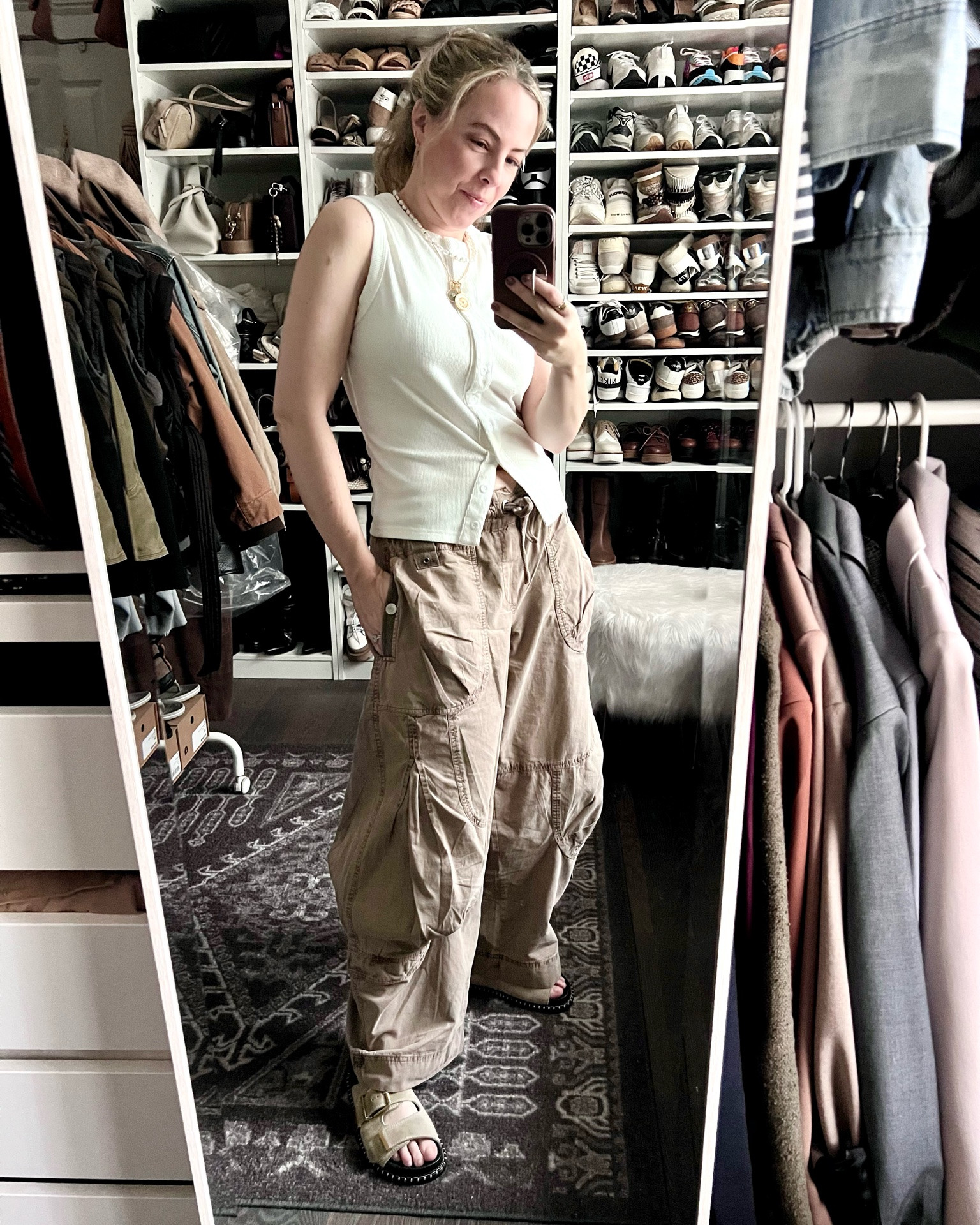 Love a summer cargo pant and this shade is my favorite neutral - a cool toned cocoa.

#LTKOver40