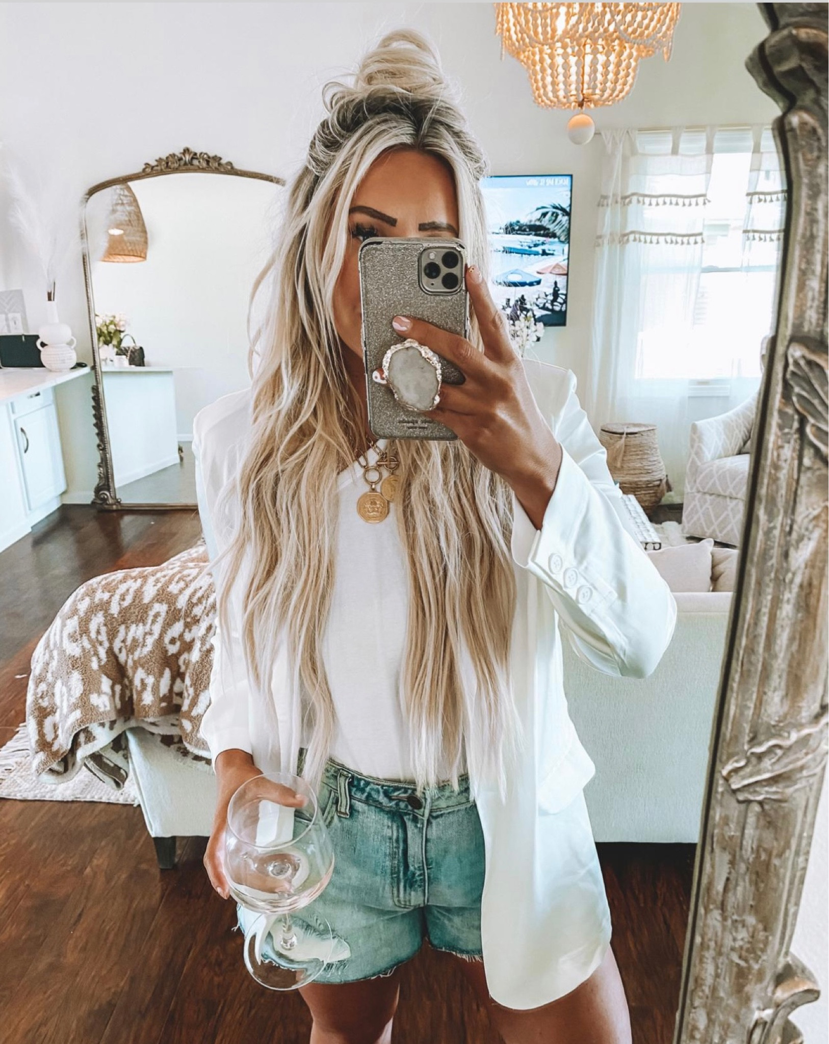Wearing a medium in blazer 
