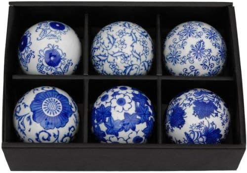 Amazon.com: Oriental Furniture 3" Blue & White Decorative Porcelain Ball Set(B) : Home & Kitchen | Amazon (US)