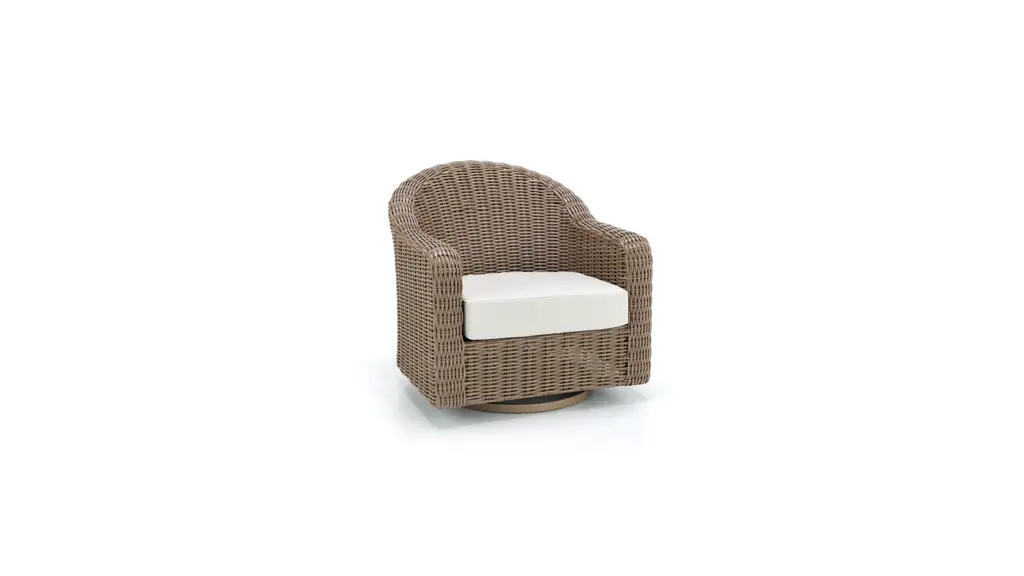 Better Homes & Gardens Bellamy Outdoor 1 Pack Swivel Glider Chair, Tan Wicker/Cream Cushion | Walmart (US)