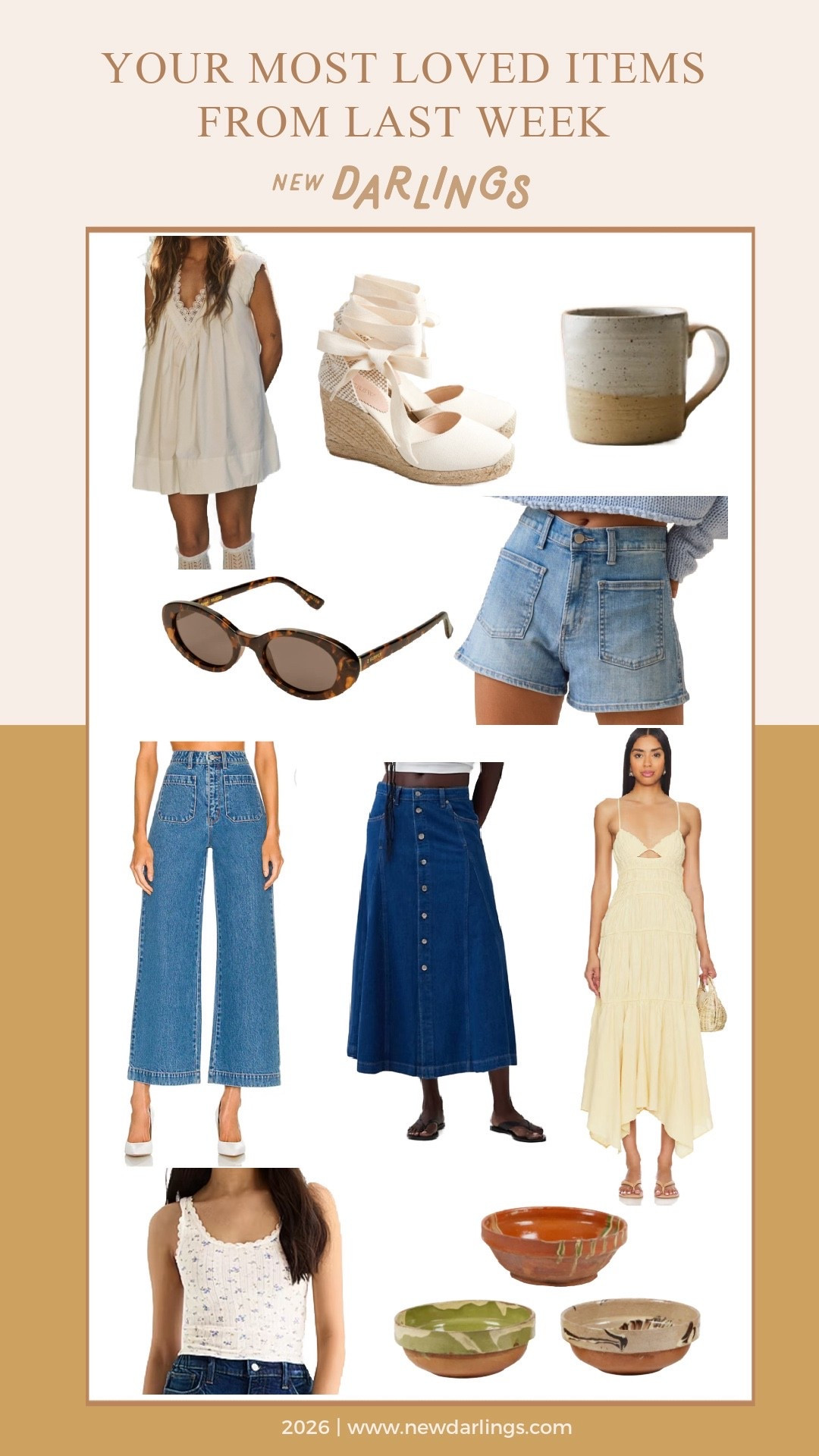 April favorites: denim skirt, denim shorts, spring outfits, summer sandals, natural home decor, kitchen pottery, unique kitchen items, spring dress, Easter dress 

#LTKHome #LTKSeasonal #LTKSaleAlert