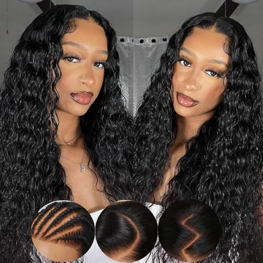 Nadula Pre Everything Glueless 13x4 Bye Bye Knots Pre Cut Lace Front Water Wave Wigs Human Hair P... | Amazon (US)