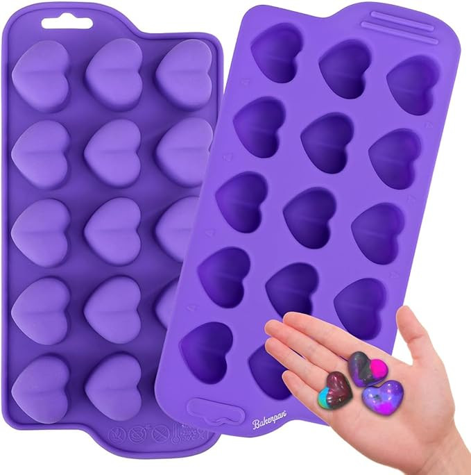 Bakerpan Silicone Chocolate Heart Mold, Heart Shaped Jelly and Ice Tray, Candy Mold, 15 Cavities ... | Amazon (US)