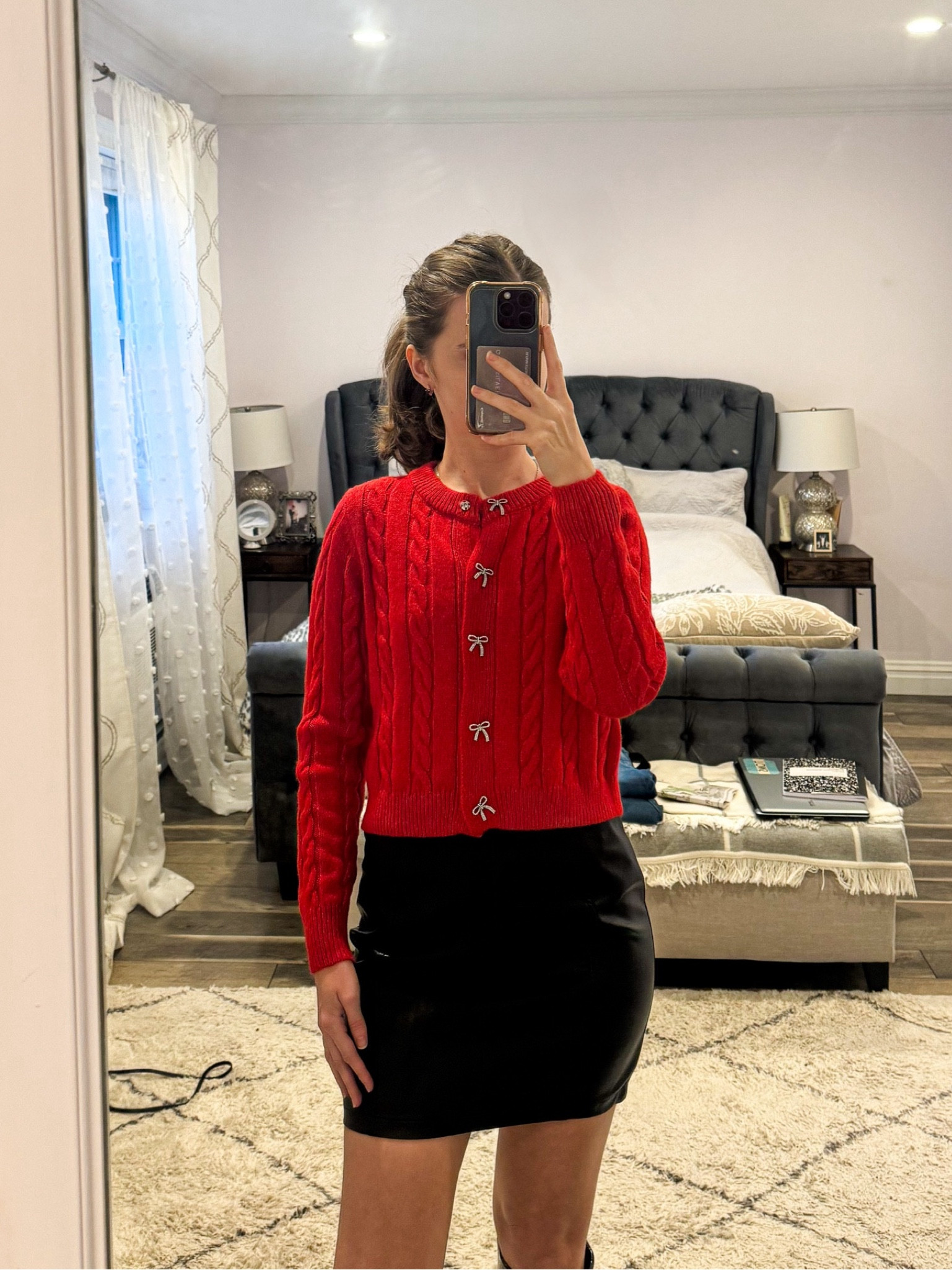 This red cardigan paired with a black mini skirt and knee-high boots is perfect for holiday parties, date nights, or a chic winter brunch. 
.
.
.
.
.

Holiday outfits | holiday sweater | fall outfit | winter outfit | cardigan sweater | cardigan outfits | cardigan and skirt | bow cardigan | Christmas cardigan | button up cardigan | sweater and skirt | red sweater | skirt outfits | skirt and boots | black skirt outfit | leather skirt black | mini skirt fall | blakc knee high boots 

#LTKCyberWeek #LTKSeasonal #LTKHoliday #LTKU #LTKSaleAlert #LTKGiftGuide #LTKWorkwear #LTKTravel #LTKShoeCrush #LTKItBag #LTKStyleTip #LTKFindsUnder50 #LTKFindsUnder100