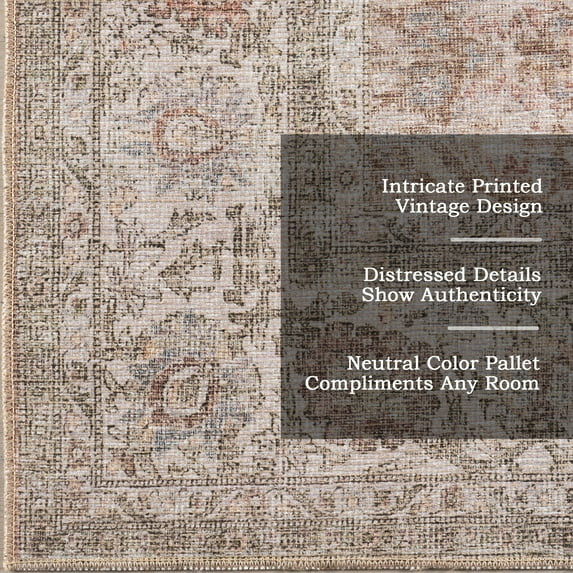Nuloom Hillstone Collection Traditional Vintage Medallion Area Rug, 7' 10" x 10', Glenette Rust | Walmart (US)