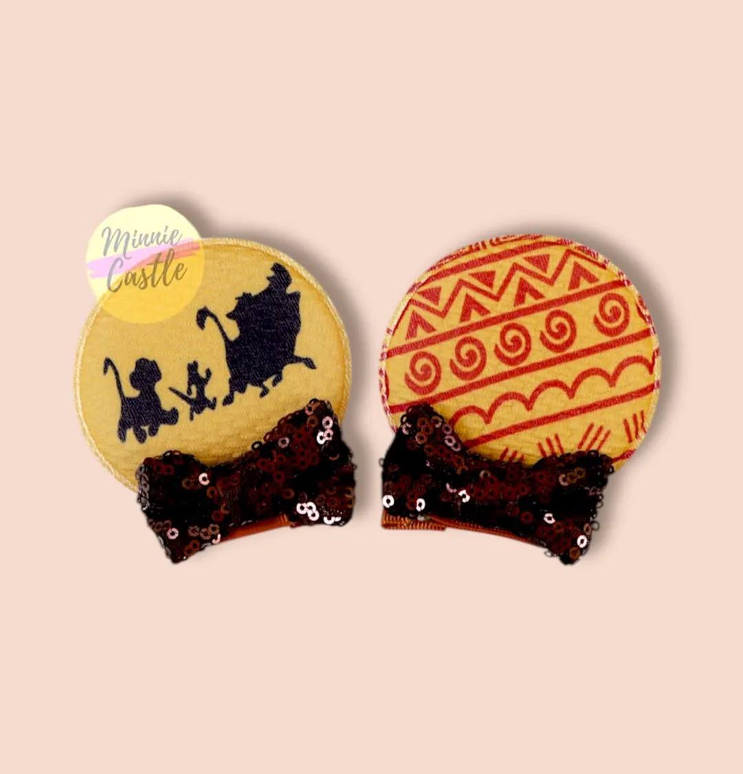 Lion Mickey Ears Hair Clips, Animal King Mouse Ears, Mickey Ears, Animal Kingdom Ears, Minnie Ear... | Etsy (US)