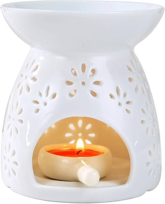 Ceramic Tea Light Candle Holder, Essential Oil Burner Wax Melt Burner, Incense Aroma Diffuser, Ho... | Amazon (US)