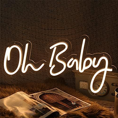 ATOLS Oh Baby Large Neon Sign for Wall Decor, with Dimmable Switch, Reusable Neon Light Sign for Bab | Amazon (US)