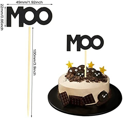 LEKAI 30PCS Cows Cupcake Toppers Paper Moo Cake Topper for Farm Theme Party Birthday party Decora... | Amazon (US)