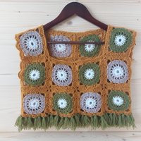 Crochet Granny Square Blouse Boho Festival Top | Etsy (US)