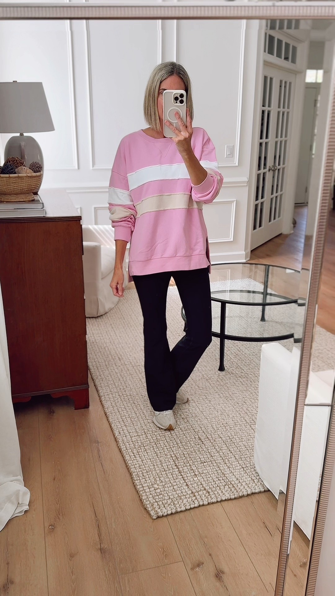 Comfy striped throw on and go Target sweatshirt - Perfect with leggings or jeans. Longer in the back hides the booty. Wearing a small 


#LTKActive #LTKFindsUnder50 #LTKSeasonal