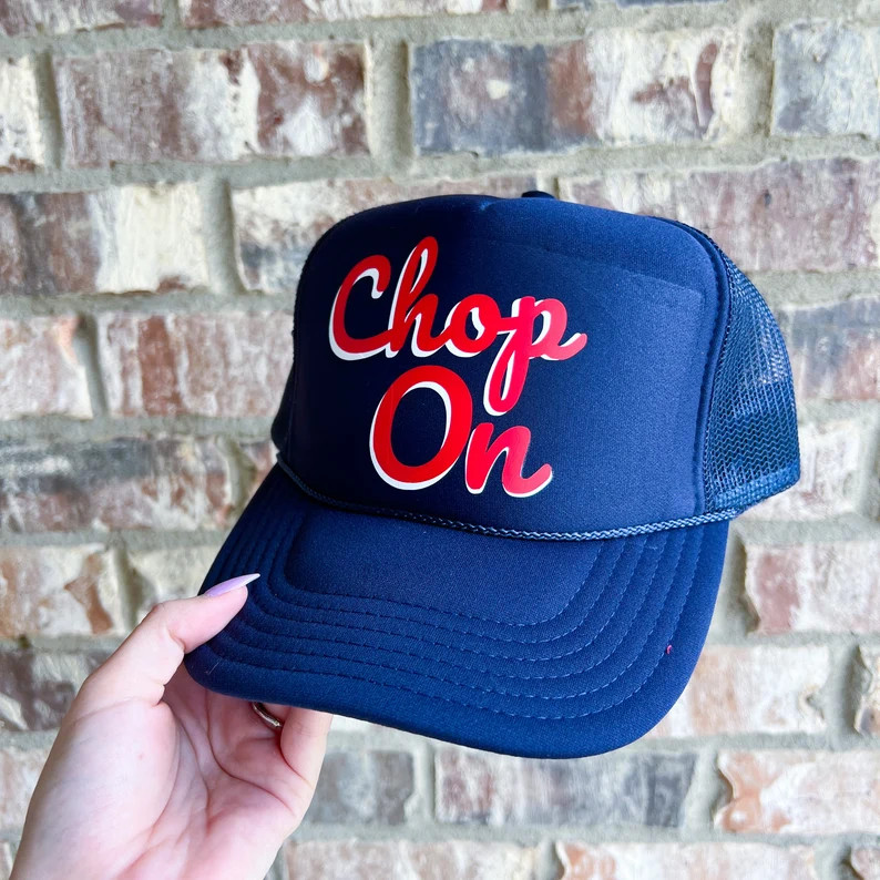 Chop On Atlanta Braves Baseball Adult Foam Trucker Hat ATL Braves | Etsy (US)