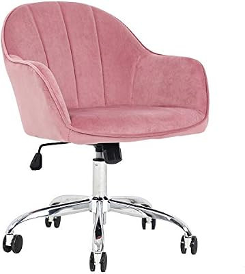 J&L Furniture Modern Design Velvet Desk Chair Mid-Back Home Office Chair Swivel Adjustable Task C... | Amazon (US)