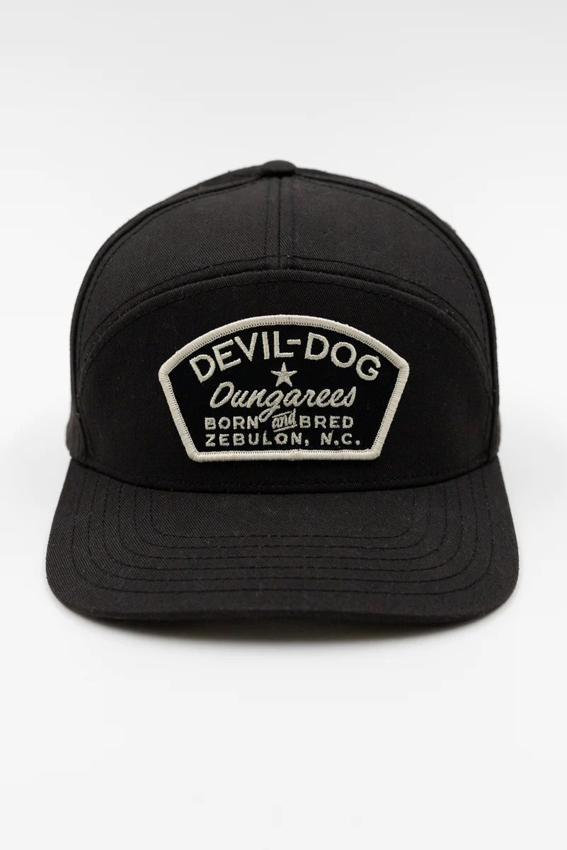 7 Panel Adjustable Cap - Black Born & Bred | Devil Dog Dungarees