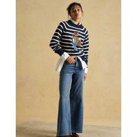 Joules Cotton Blend Striped Embroidered Jumper Navy Mix | Marks & Spencer (UK)