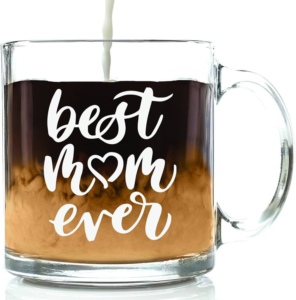 Best Mom Ever Glass Coffee Mug - Mothers Day Gifts for Mom from Daughter, Son, Husband - Unique M... | Amazon (US)