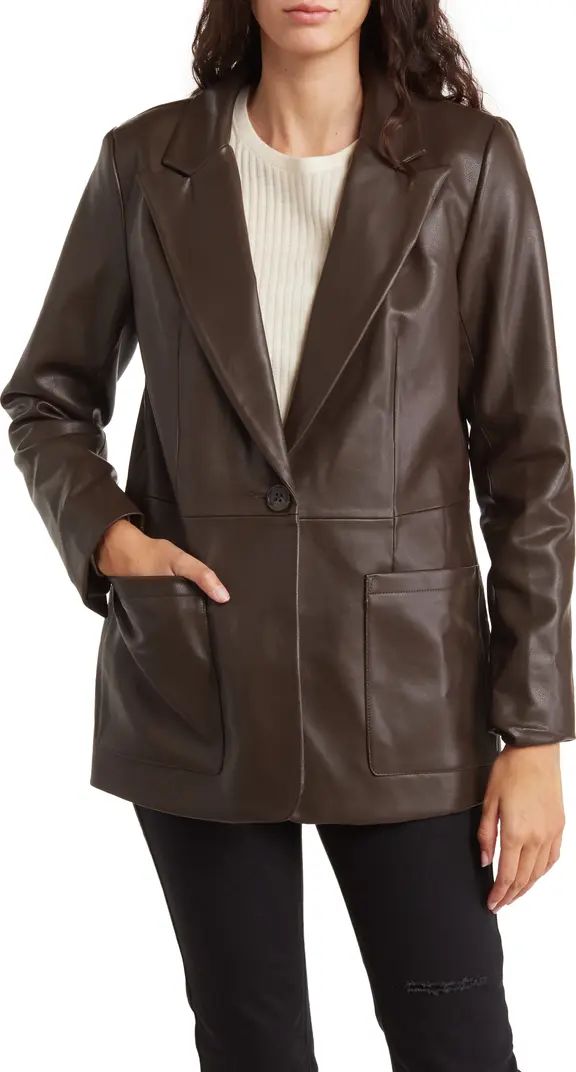 Faux Leather Oversize Blazer | Nordstrom Rack