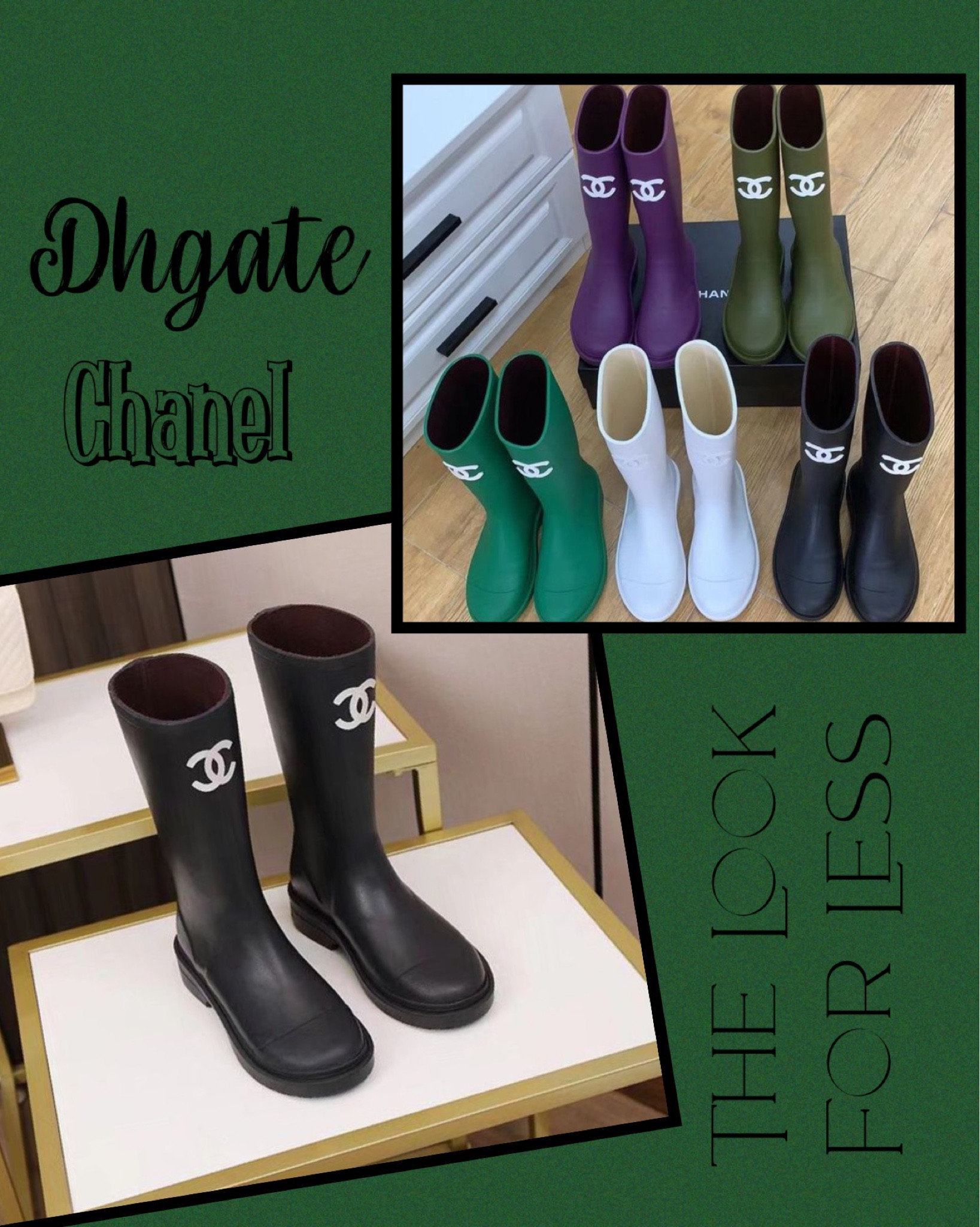 Shop CHANEL ICON Plain Toe Street Style Plain Logo Rain Boots Boots by  Lucie*