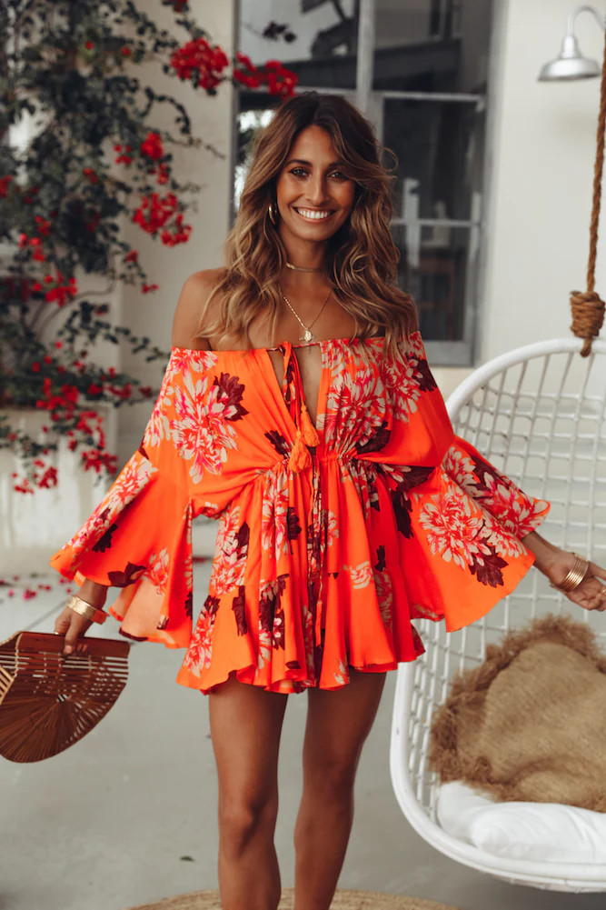 Moral Of The Story Romper Orange | Hello Molly (US)