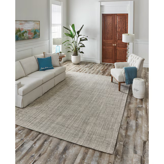 allen + roth Wool 5 x 8 Woven Wool Ivory Gray Indoor Area Rug | Lowe's