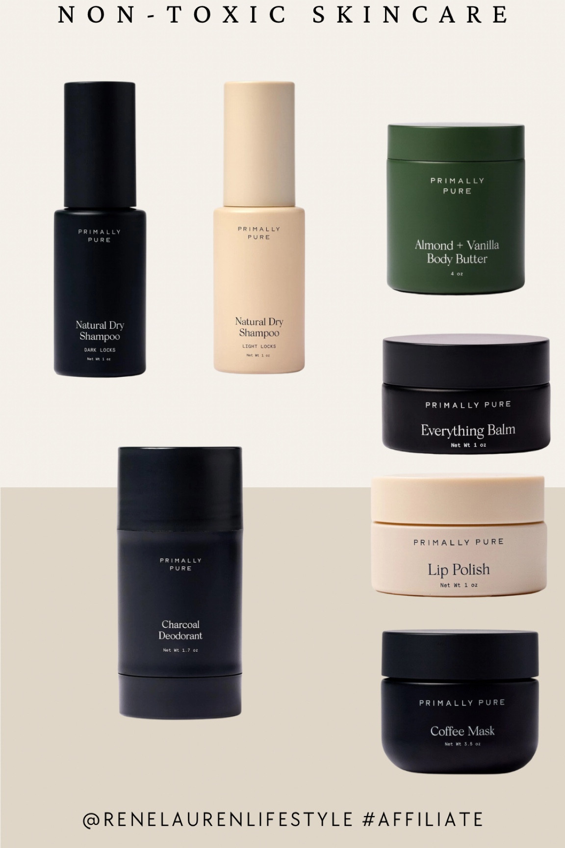 Primally Pure, Dy Shampoo, Charcoal Deodorant, Body Butter, Face Mask, Coffee Mask, Everything balm, Lip Polish

Clean beauty, non-toxic, wellness, healthy living. 

#LTKFindsUnder50 #LTKBeauty #LTKItBag