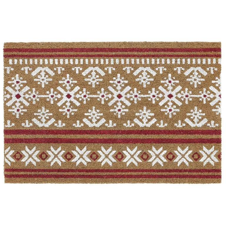 My Texas House Holiday Snowflake Coir Doormat, 18" x 30" | Walmart (US)