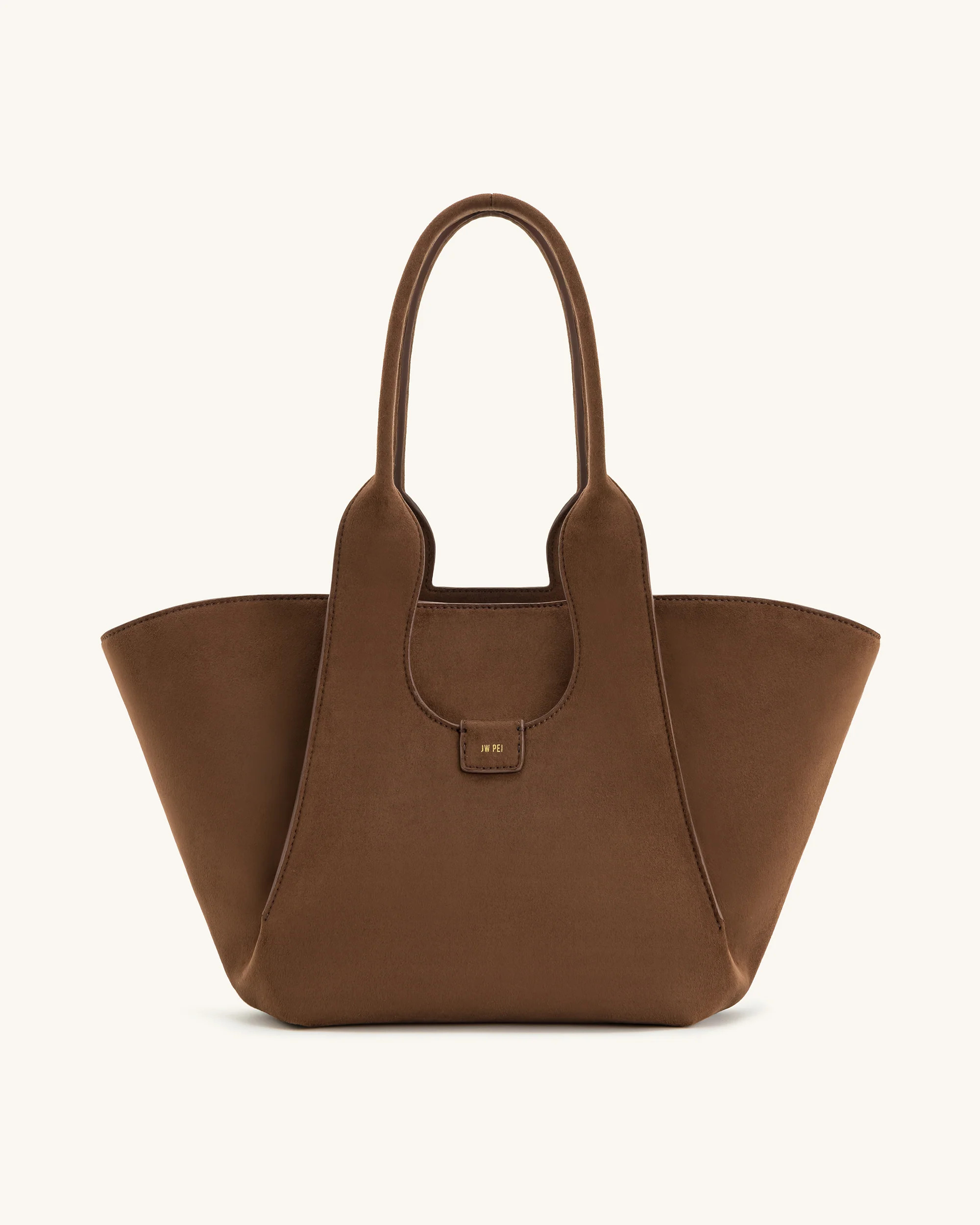 Cara Faux Suede Tote Bag - Mocha Brown | JW PEI US