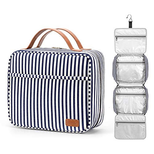 Bosidu Hanging Travel Toiletry Bag, Large Capacity Cosmetic Travel Toiletry Organizer for Women with 4 Compartments & 1 Sturdy Hook, Perfect for Daily Use/Valentines' Day | Amazon (US)