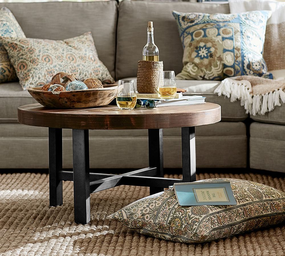 Griffin 36" Round Reclaimed Wood Coffee Table | Pottery Barn (US)