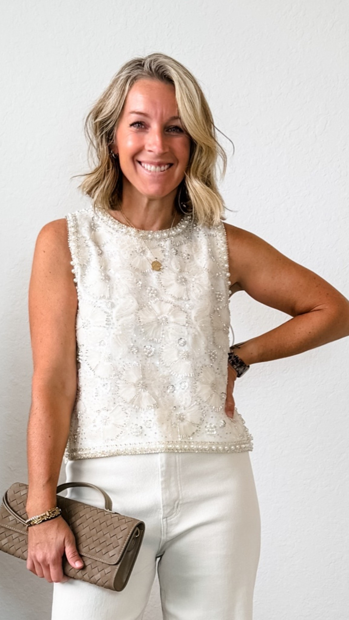 Upscale dinner outfit!!! Would be perfect  for a bridal shower or rehearsal dinner with a white silk skirt too!! As the bride of course! 
 S/M top and M/L jeans but may have been able to do the S/M.

#LTKootd #LTKdayinmylife #LTKgrwm