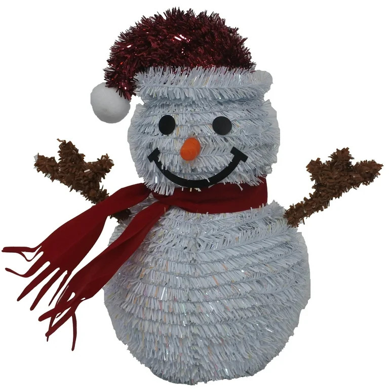 Tinsel Snowman Christmas Decoration, Pink, 9", by Holiday Time | Walmart (US)