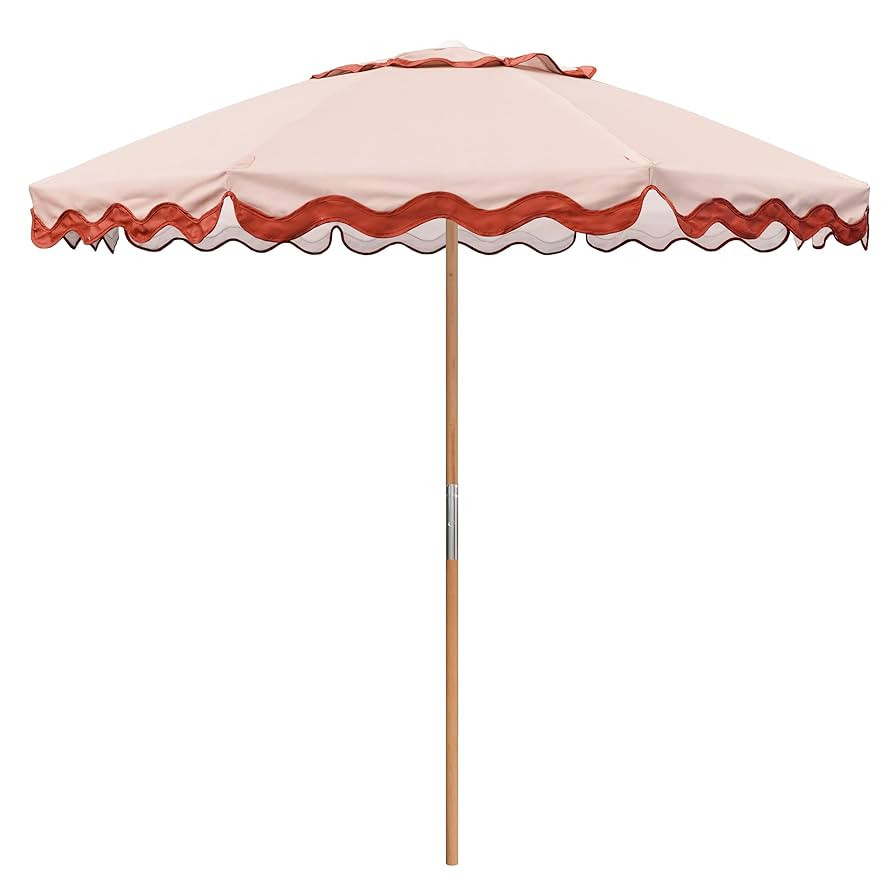 AMMSUN 7.8ft Seashore Umbrella, Outdoor Umbrella, Boho Beach & Patio Umbrella with UV 50+ Air Ven... | Amazon (US)
