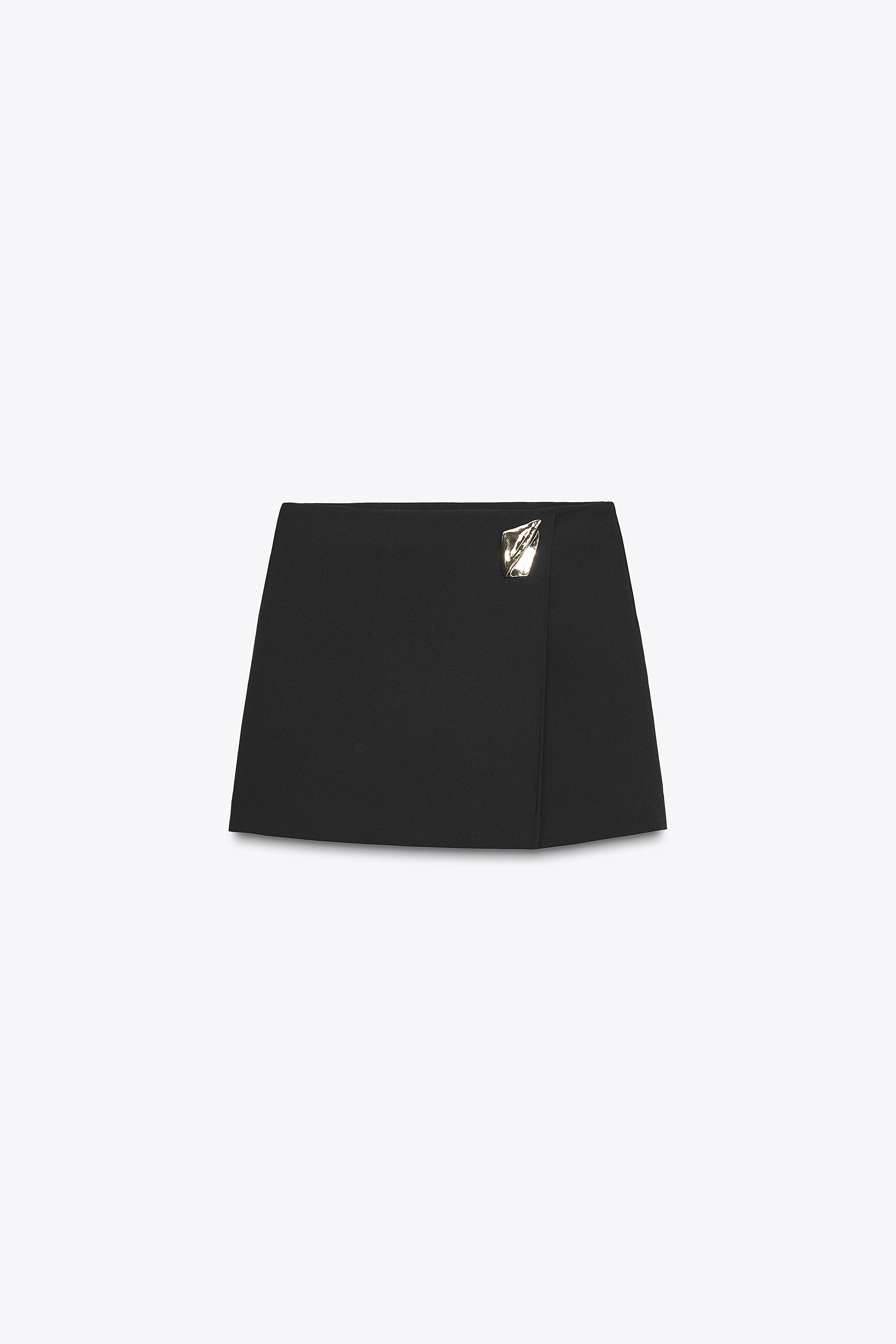 ASYMMETRICAL CULOTTE SKIRT WITH APPLIQUE | Zara US