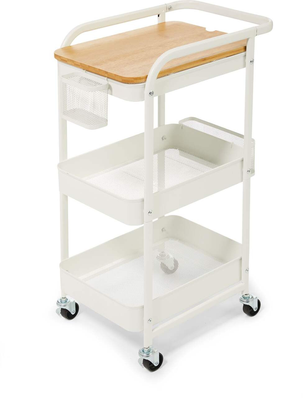 type A Engrained Steel 3-Tier Utility Cart with 4 Wheels White#068-7136-6 | Canadian Tire