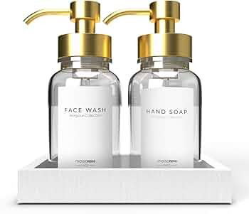 MaisoNovo Foaming Soap Dispenser with Concrete Tray & Waterproof Hand Soap & Face Wash Labels | F... | Amazon (US)