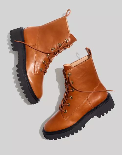 The Rayna Lace-Up Boot in Leather | Madewell