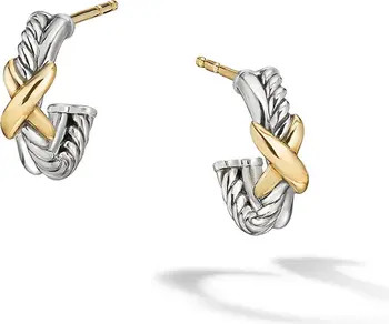 Petite X Mini Hoop Earrings with 18K Yellow Gold | Nordstrom