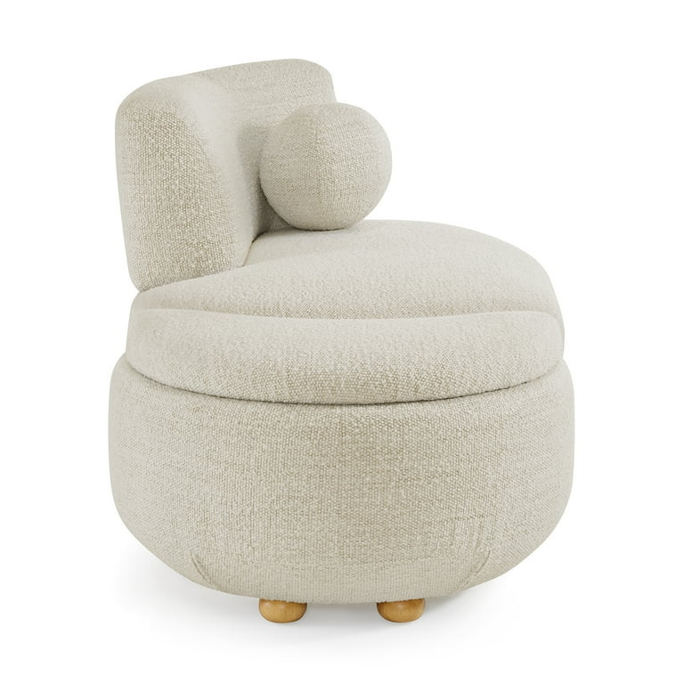Better Homes & Gardens Juliet Modern Boucle Chaise & Storage Ottoman, Pearl | Walmart (US)