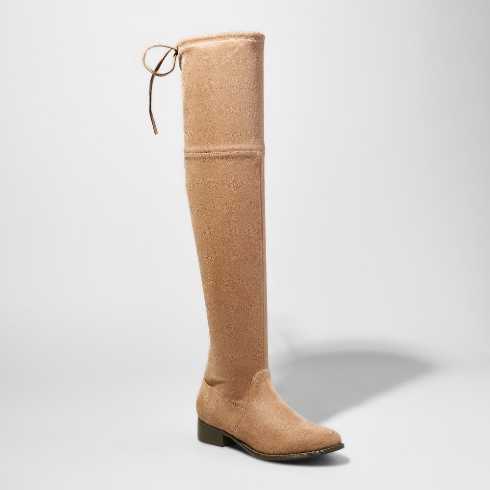 Women's Sidney Wide Width & Calf Over the Knee Boots - A New Day Taupe 8.5W/WC, Brown | Target