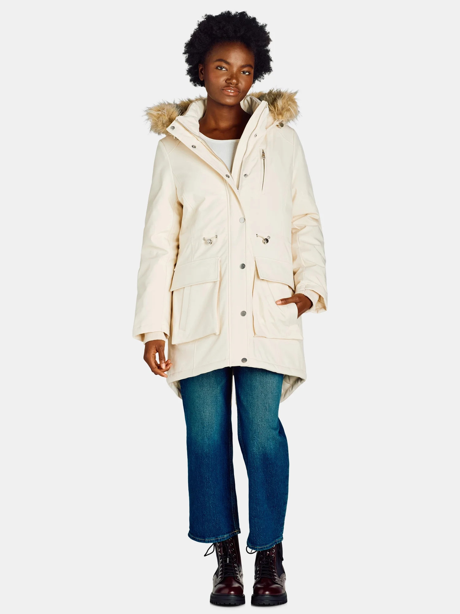 Time and Tru Women's and Women's Plus Heavyweight Anorak Jacket with Hood, Sizes XS-3X | Walmart (US)