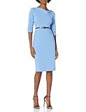 Donna Morgan Women's Stretch Crepe Cowl Neck Fitted Midi Dress, Blue Bonnet, 2 | Amazon (US)