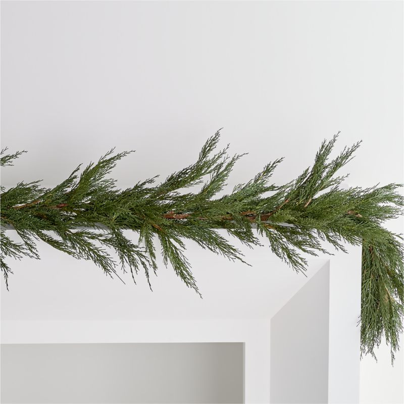 Faux Cypress Christmas Garland 72" + Reviews | Crate & Barrel | Crate & Barrel