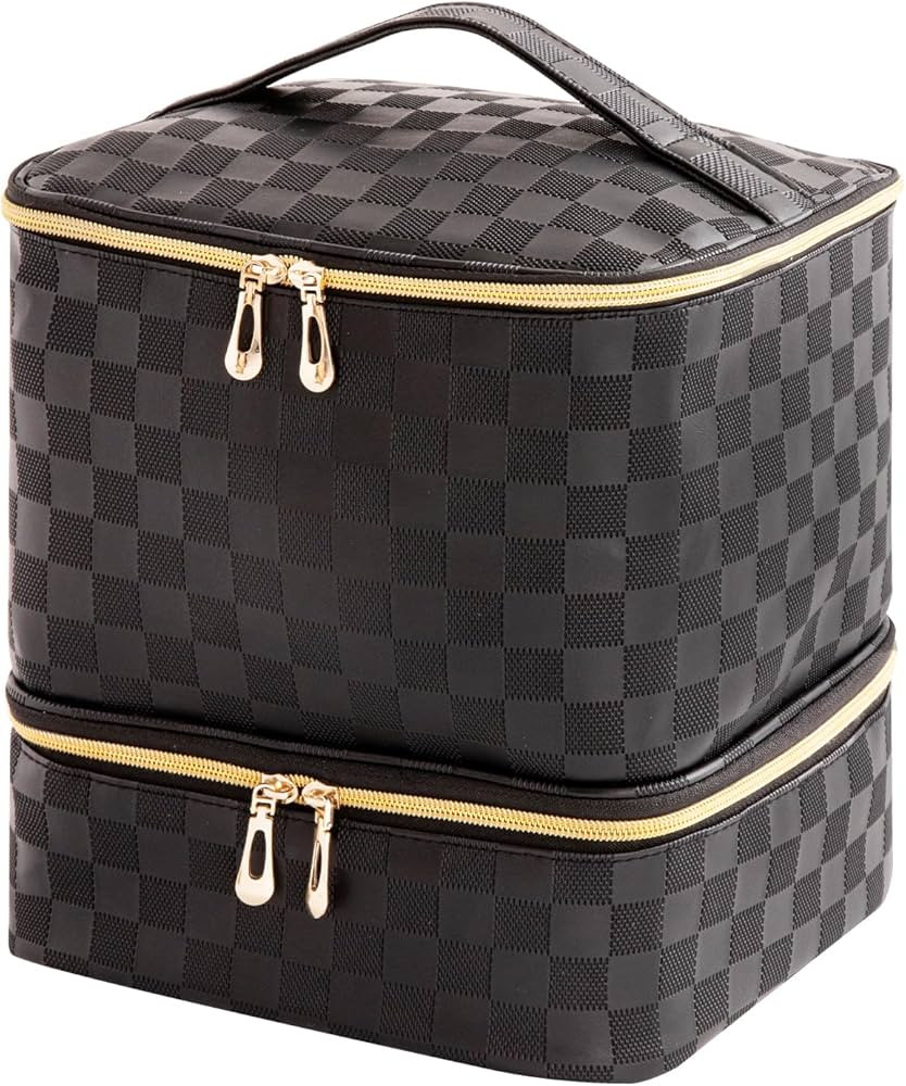 Portable Nail Polish Organizer Bag with UV Light Case - Holds 30 Bottles and 1 UV Nail Lamp, Doub... | Amazon (US)