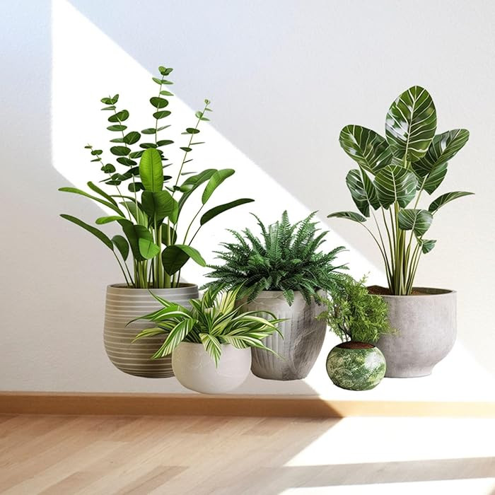 fufuquare Green Tropical Leaves Potted Plant Wall Stickers, Peel and Stick Wall Art, Home Decor f... | Amazon (US)