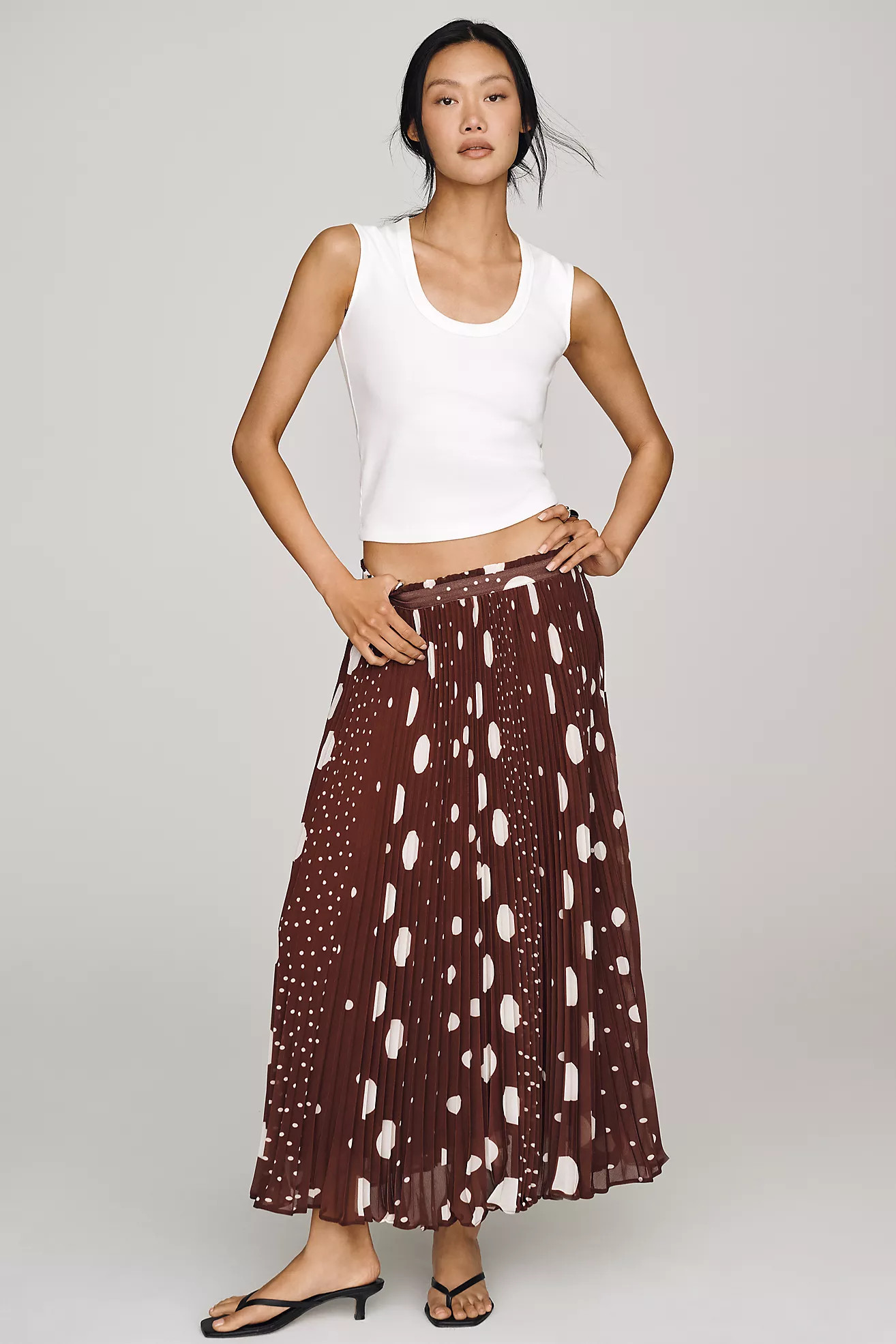 Maeve Sheer Pleated Maxi Skirt | Anthropologie (US)