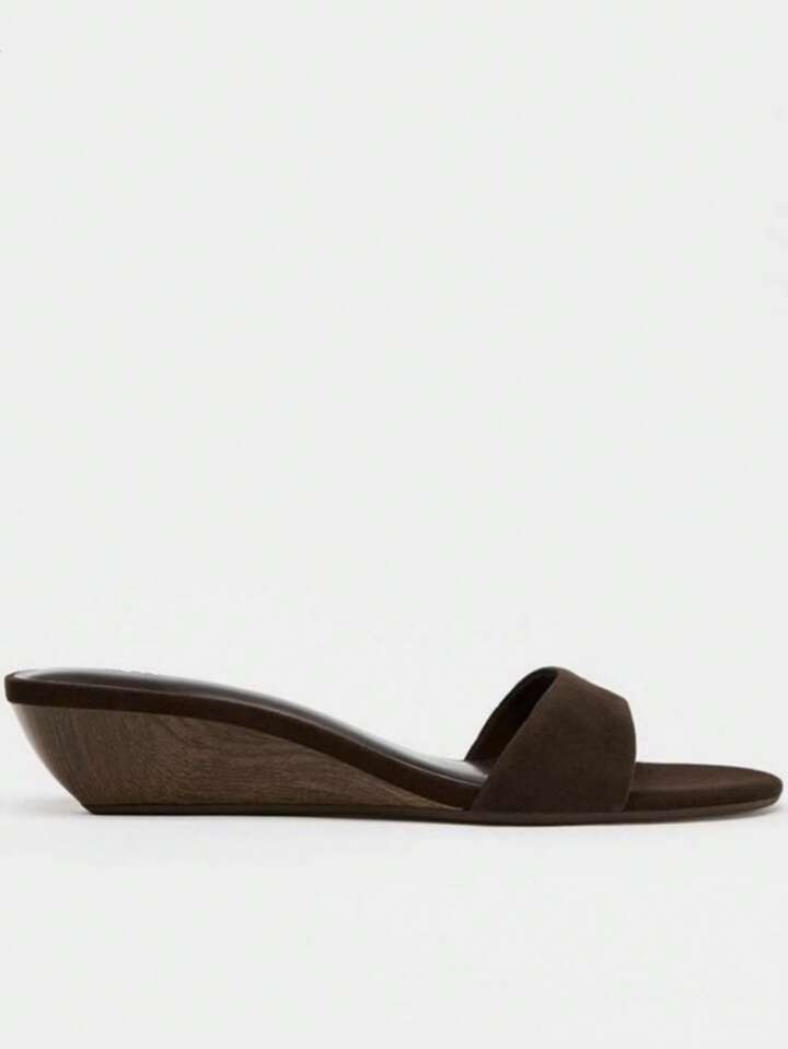 Women's Fashion Brown Thick-Sole Platform Wedge Sandals - Open Toe, Slip-On, High Heel, Casual Su... | SHEIN