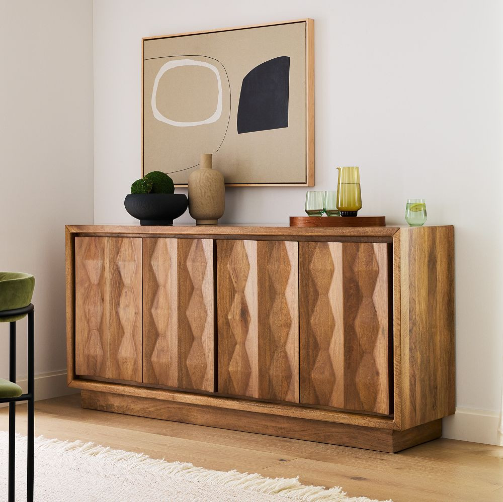 Carved Pattern Solid Wood Buffet (72") | West Elm (US)