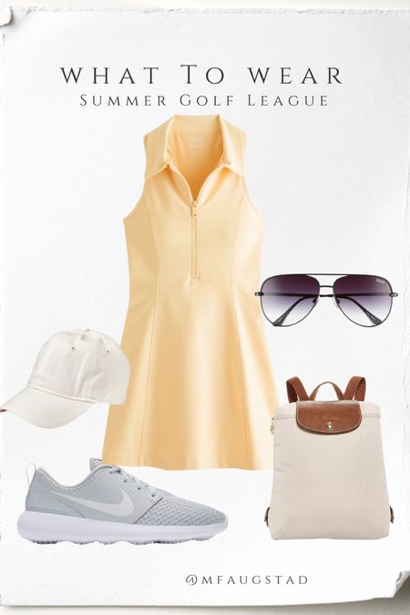 What to wear, what to wear to golf league, what to wear to ladies golf league, what to wear to golf lesson, golf outfit, golf style, cute golf outfit, golf dress, tennis dress, women’s golf outfit, preppy style, summer athleisure, 

#LTKStyleTip #LTKFitness #LTKSeasonal