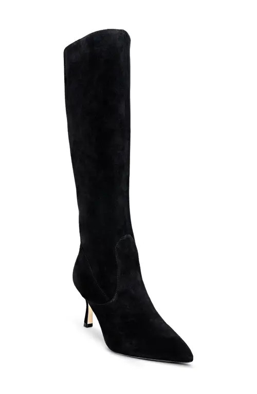 L'AGENCE Marya Knee High Boot in Black Suede at Nordstrom, Size 10 | Nordstrom